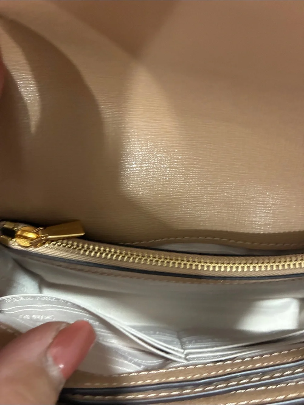 kate spade Taupe Crossbody with Black Trim and Gold Chain NWOT